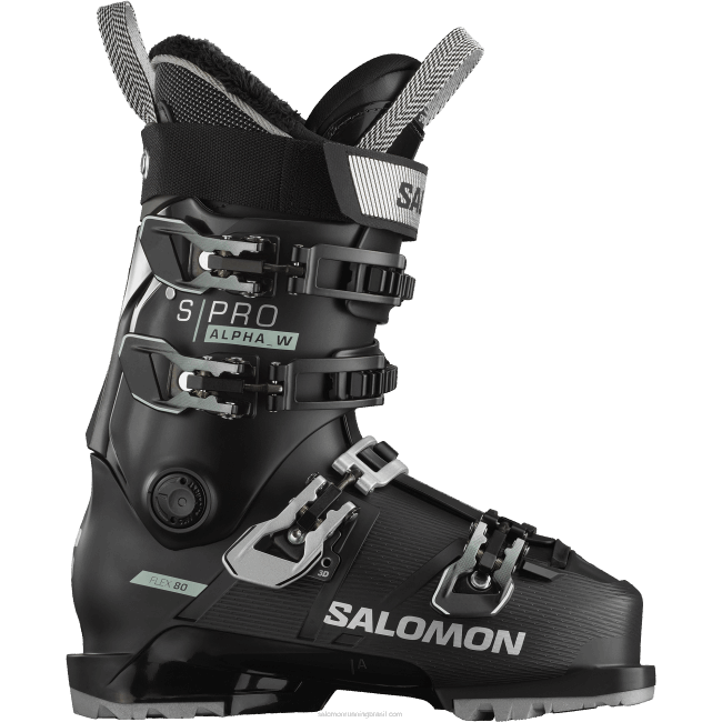 Salomon46081038 botas femininas de pista - s/pro alpha 80 musgo preto/branco/prata