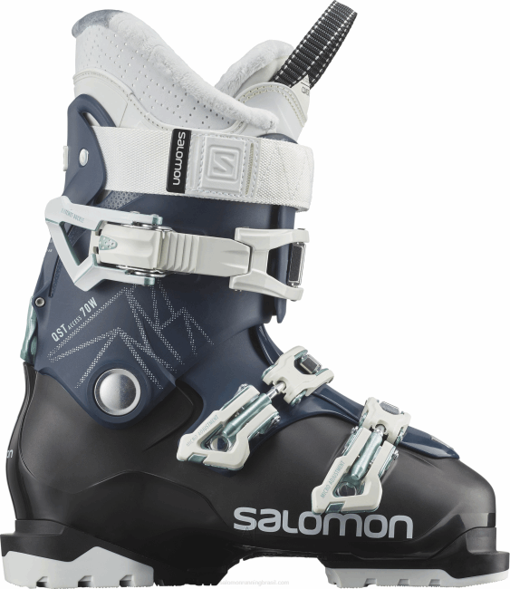 Salomon46081043 botas all-mountain femininas - qst access 70 gasolina azul/branco/mar tiro