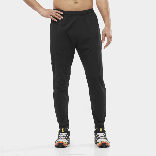 Salomon4608948 calças femininas - cross run preto profundo