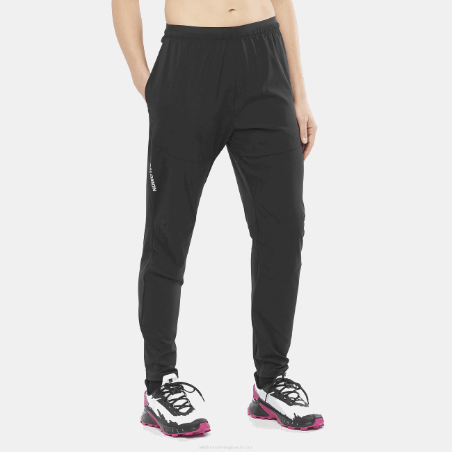 Salomon4608948 calças femininas - cross run preto profundo
