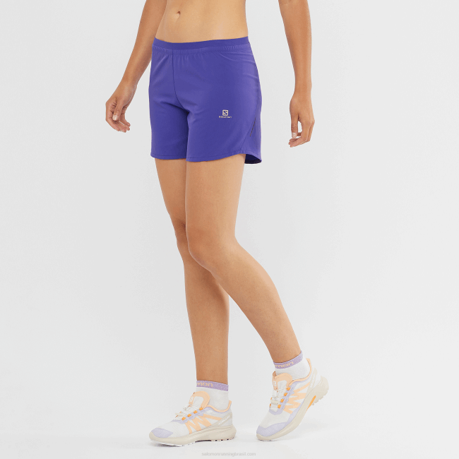 Salomon46081186 calções de mulher - cruz 5 azul profundo/cápsula