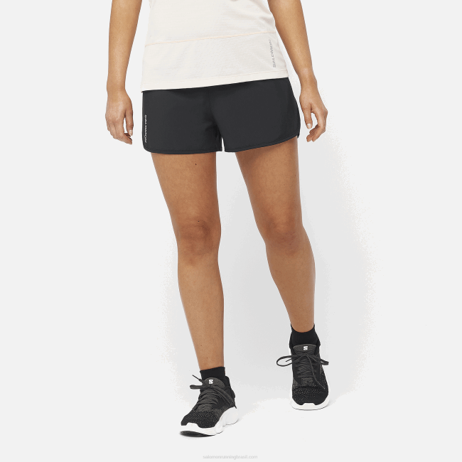 Salomon46081190 calções de mulher - cruz 3 preto profundo