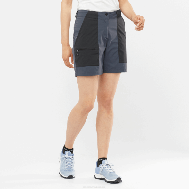 Salomon4608957 calções de mulher - ultrack Ébano preto