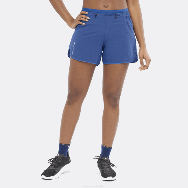 Salomon4608964 calções de mulher - sense aero 5 peônia marinha