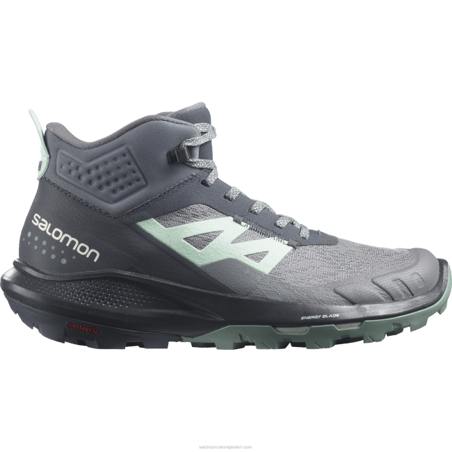 Salomon46081117 botas de caminhada femininas - outpulse mid gore-tex ébano/sombra silenciosa