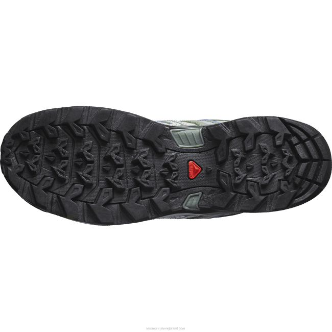 Salomon46081121 sapatos de caminhada femininos - x ultra pioneiro aero verde óleo/cinza mamona/azul amparo