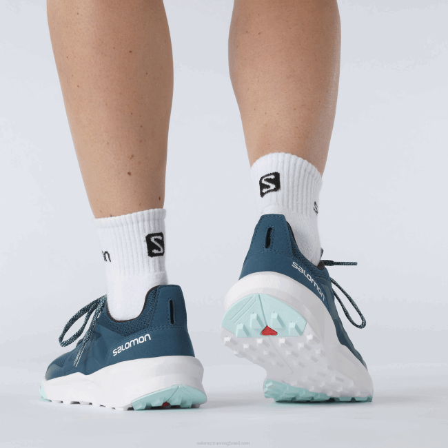 Salomon46081125 sapatos de caminhada femininos - patrulha legião azul/branco/yucca