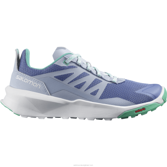 Salomon46081127 sapatos de caminhada femininos - patrulha manhã de veludo/azul zen/folha de menta