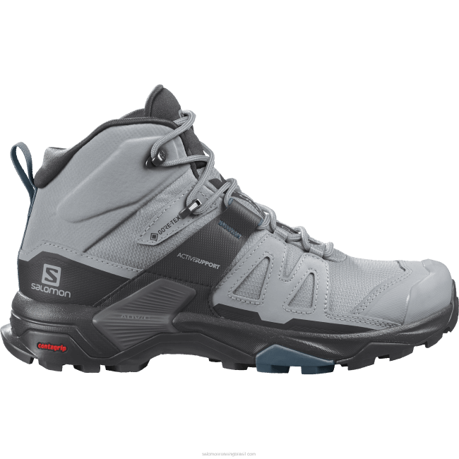 Salomon46081134 botas de caminhada femininas - x ultra 4 mid gore-tex pedreira/preto/azul legião
