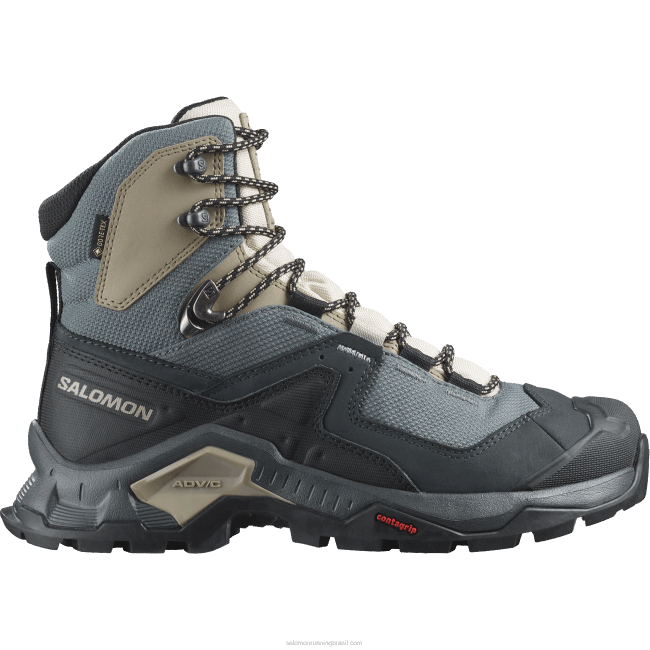 Salomon46081136 botas femininas de couro - quest element gore-tex ébano/dia chuvoso/tempo tempestuoso