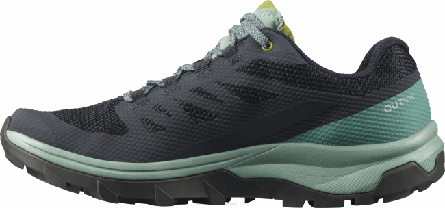 Salomon46081147 sapatos de caminhada femininos - contorno gore-tex treliça/blazer marinho/guacamole
