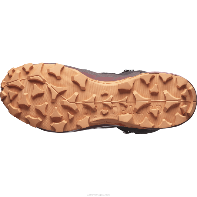 Salomon4608737 botas de caminhada para mulheres - caminhada cruzada 2 mid gore-tex xisto/gengibre selvagem/ouro coral
