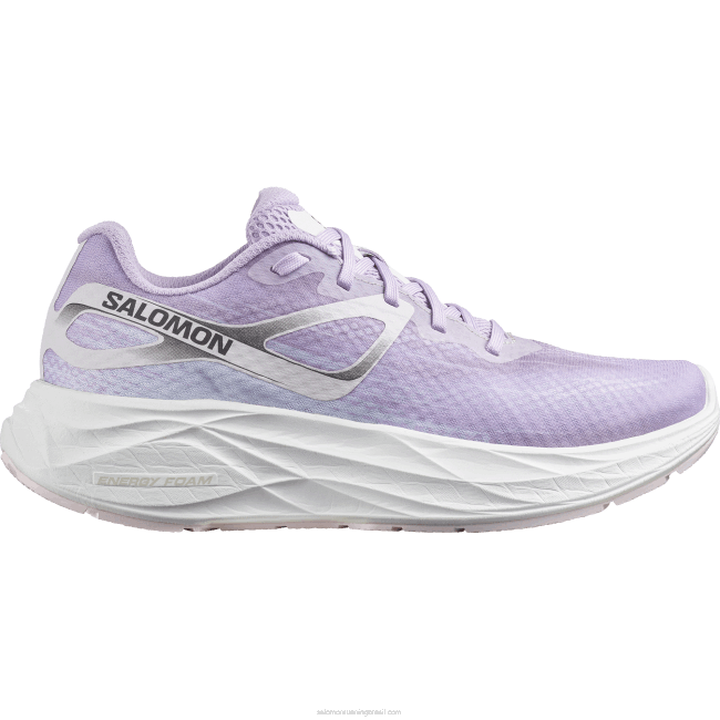 Salomon46081152 tênis de corrida feminino - aero glide flor de orquídea/berço rosa/branco