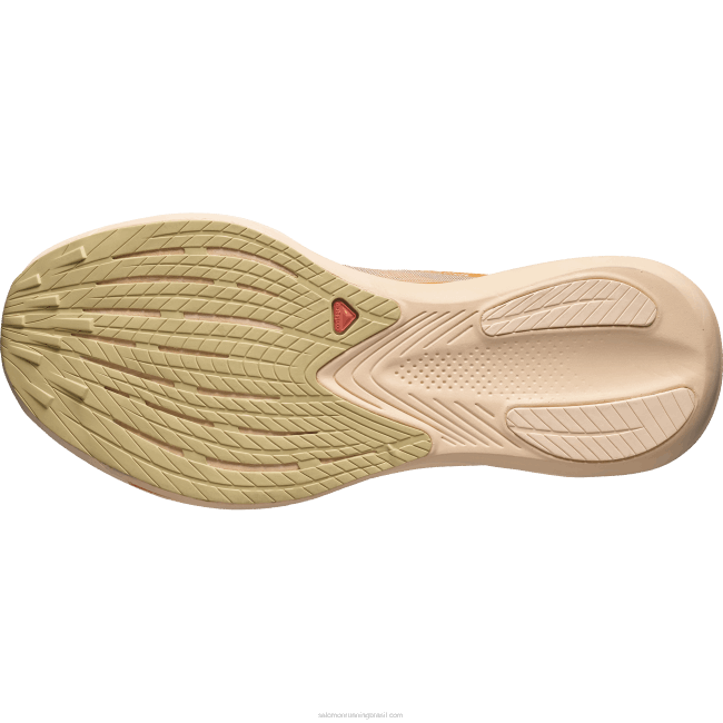 Salomon4608742 tênis de corrida feminino - fantasma laranja ardente/creme de amêndoa/verde alho-poró