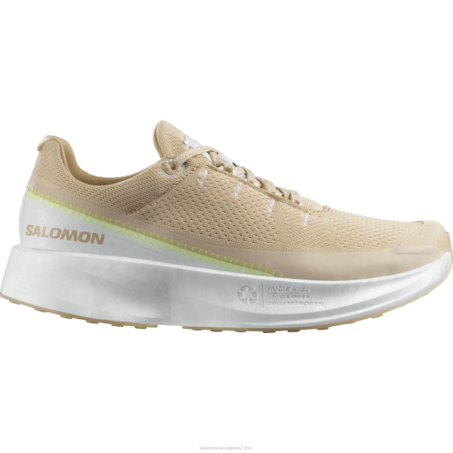 Salomon4608745 tênis de corrida femininos - índice 02 branco/avelã/amarelo de segurança