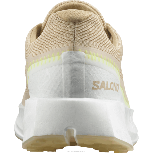 Salomon4608745 tênis de corrida femininos - índice 02 branco/avelã/amarelo de segurança