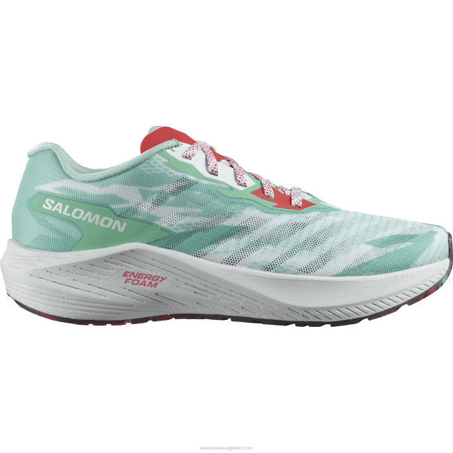 Salomon4608752 tênis de corrida feminino - aero volt iúca/branco/vermelho papoula