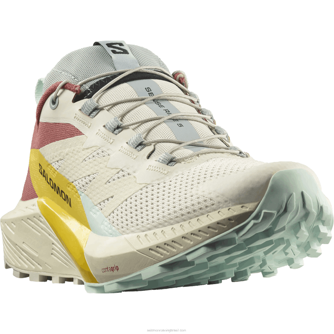 Salomon46081497 Tênis de corrida feminino - Sense Ride 5 dia chuvoso/molho quente/frésia