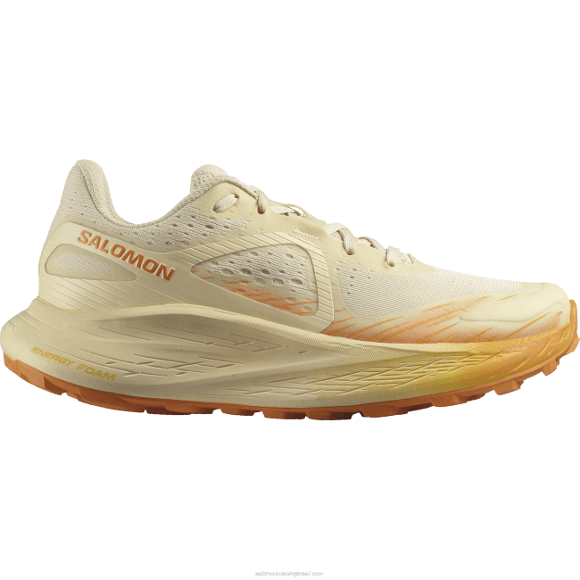 Salomon46081499 tênis de corrida feminino - glide max tr areia branqueada/pêssego tenro/pimenta laranja