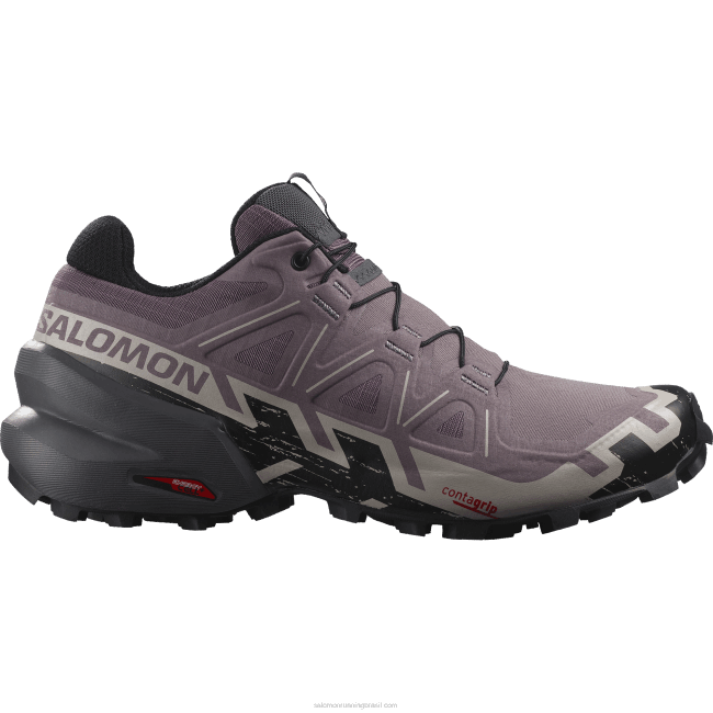 Salomon46081504 tênis de corrida feminino - speedcross 6 paisagem lunar/preto/cinzas de rosas
