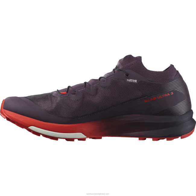 Salomon46081508 tênis de corrida feminino - s/lab ultra 3 ameixa perfeita/vermelho ardente/branco