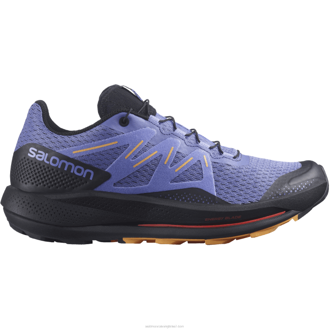 Salomon46081510 tênis de corrida feminino - trilha pulsar manhã de veludo/preto/laranja ardente