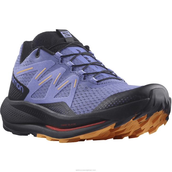Salomon46081510 tênis de corrida feminino - trilha pulsar manhã de veludo/preto/laranja ardente