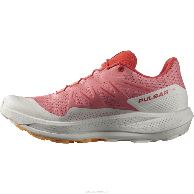 Salomon46081511 tênis de corrida feminino - trilha pulsar rosa chá/nuvem nimbus/laranja brilhante