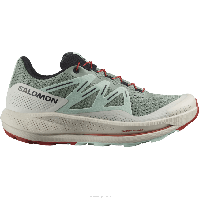 Salomon46081514 tênis de corrida feminino - trilha pulsar Almofada de lírio/água branqueada/molho picante