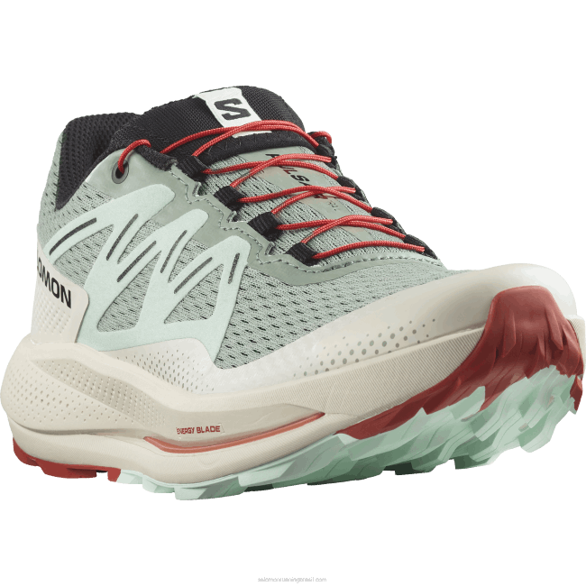 Salomon46081514 tênis de corrida feminino - trilha pulsar Almofada de lírio/água branqueada/molho picante
