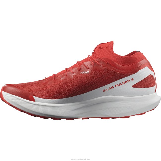 Salomon46081519 tênis de corrida feminino - s/lab pulsar 2 vermelho ardente/branco