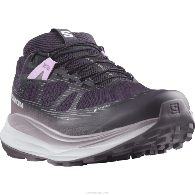 Salomon46081520 tênis de corrida feminino - ultra glide 2 gore-tex beladona/branco/moonscape