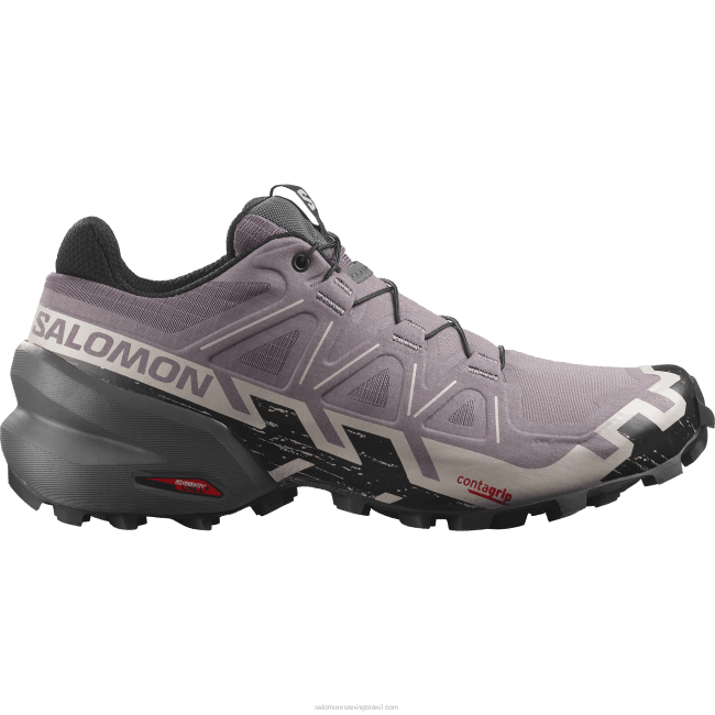 Salomon46081522 tênis de corrida feminino - speedcross 6 wide paisagem lunar/preto/cinzas de rosas