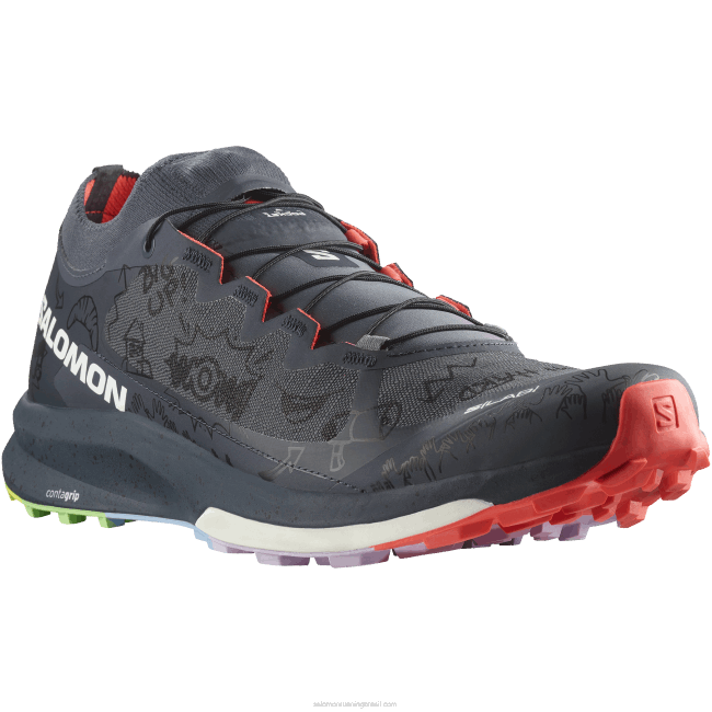 Salomon46081524 Tênis de corrida feminino - edição limitada s/lab ultra 3 nanquim/coral ardente/preto