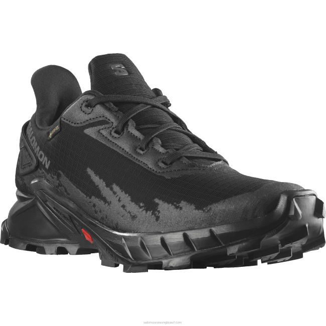Salomon46081530 tênis de corrida feminino - alphacross 4 gore-tex preto