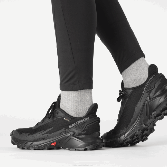 Salomon46081530 tênis de corrida feminino - alphacross 4 gore-tex preto