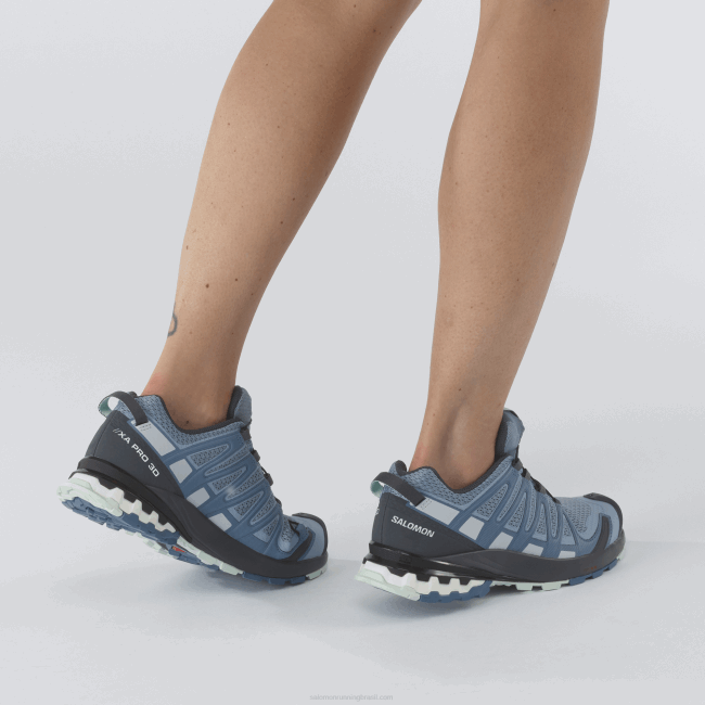 Salomon46081535 tênis de corrida feminino - xa pro 3d v8 azul ashley/ébano/azul opala