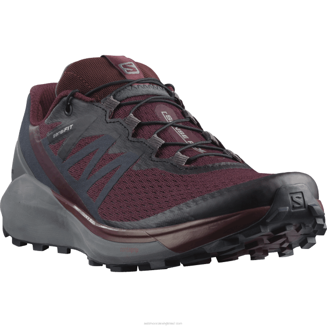 Salomon46081538 Tênis de corrida feminino - Sense Ride 4 degustação de vinhos/sombra tranquila/ébano