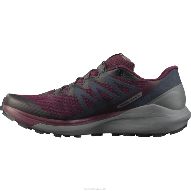 Salomon46081538 Tênis de corrida feminino - Sense Ride 4 degustação de vinhos/sombra tranquila/ébano