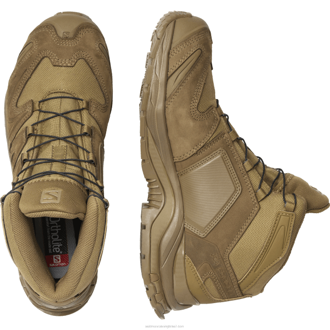 Salomon4608816 sapatos de força femininos - xa force mid marrom coiote