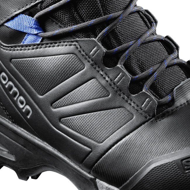 Salomon4608783 botas de inverno femininas - toundra pro clima à prova d'água fantasma/preto/amparo azul