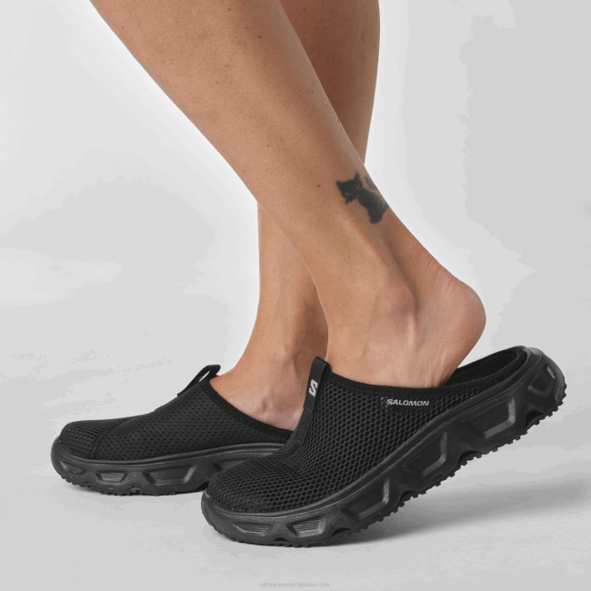 Salomon46081549 sapatos de recuperação femininos - reelax slide 6.0 preto/liga