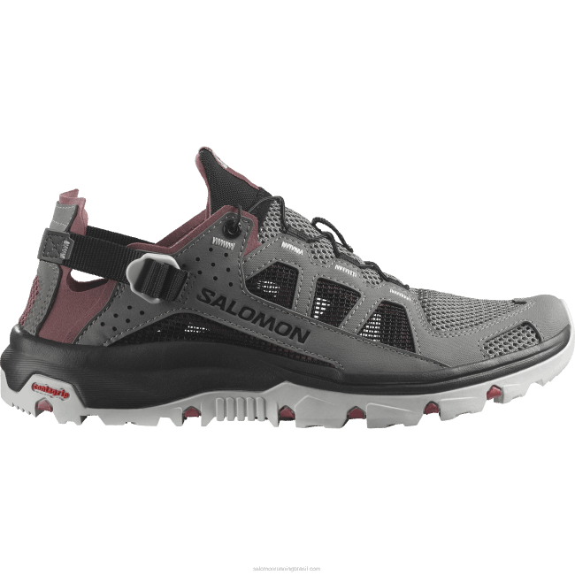 Salomon4608788 sapatos aquáticos femininos - techamphibian 5 estanho/preto/gengibre selvagem