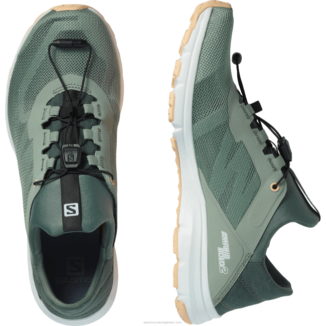 Salomon4608791 sandálias femininas - amphib bold 2 verde meio/verde bálsamo/creme de amêndoa