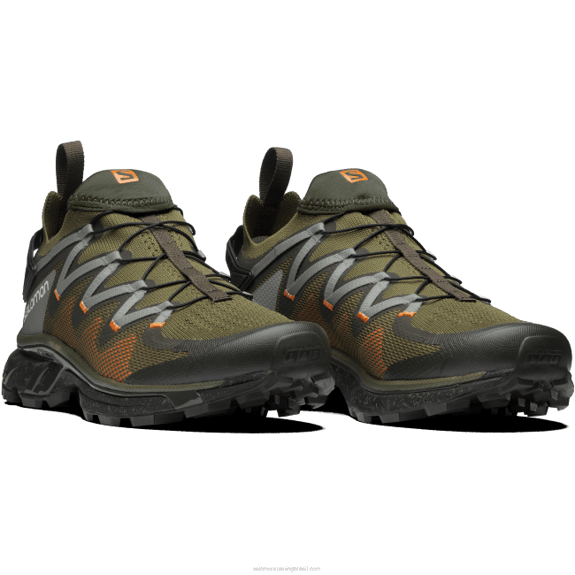 Salomon4608776 sapatos esportivos femininos - xt-rush noite azeitona/turfa/laranja vibrante