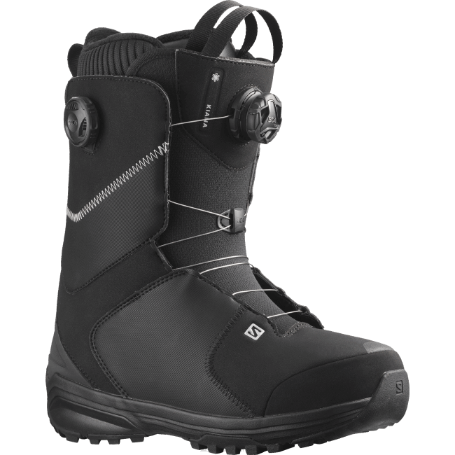 Salomon46081316 botas de snowboard femininas - kiana dual boa prata negra