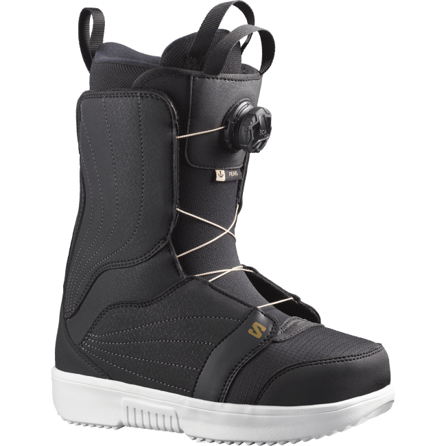 Salomon46081319 botas de snowboard femininas - pérola boa preto/branco/ouro