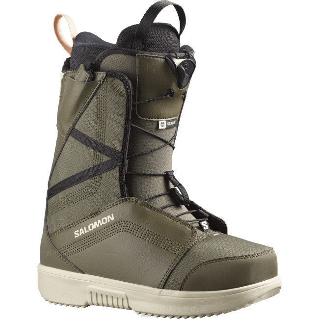 Salomon46081421 botas de snowboard femininas - escarlate verde militar-x/dia chuvoso/preto