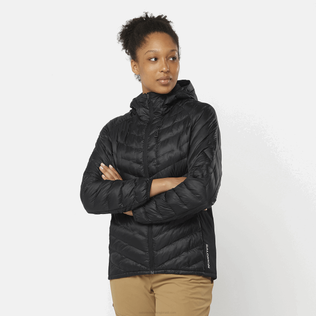 Salomon4608835 jaqueta com capuz feminina - contorno primaloft preto profundo