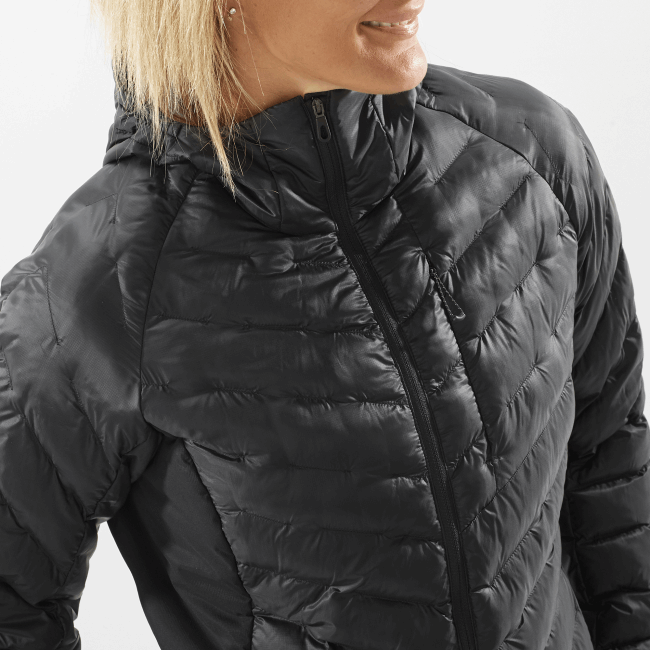 Salomon4608835 jaqueta com capuz feminina - contorno primaloft preto profundo